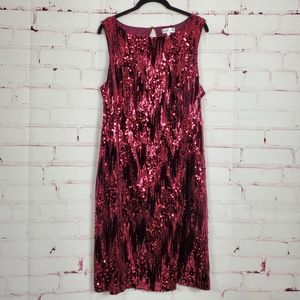 Emerald Sundae Sleeveless Crewneck Sequin Sheath Dress 22W